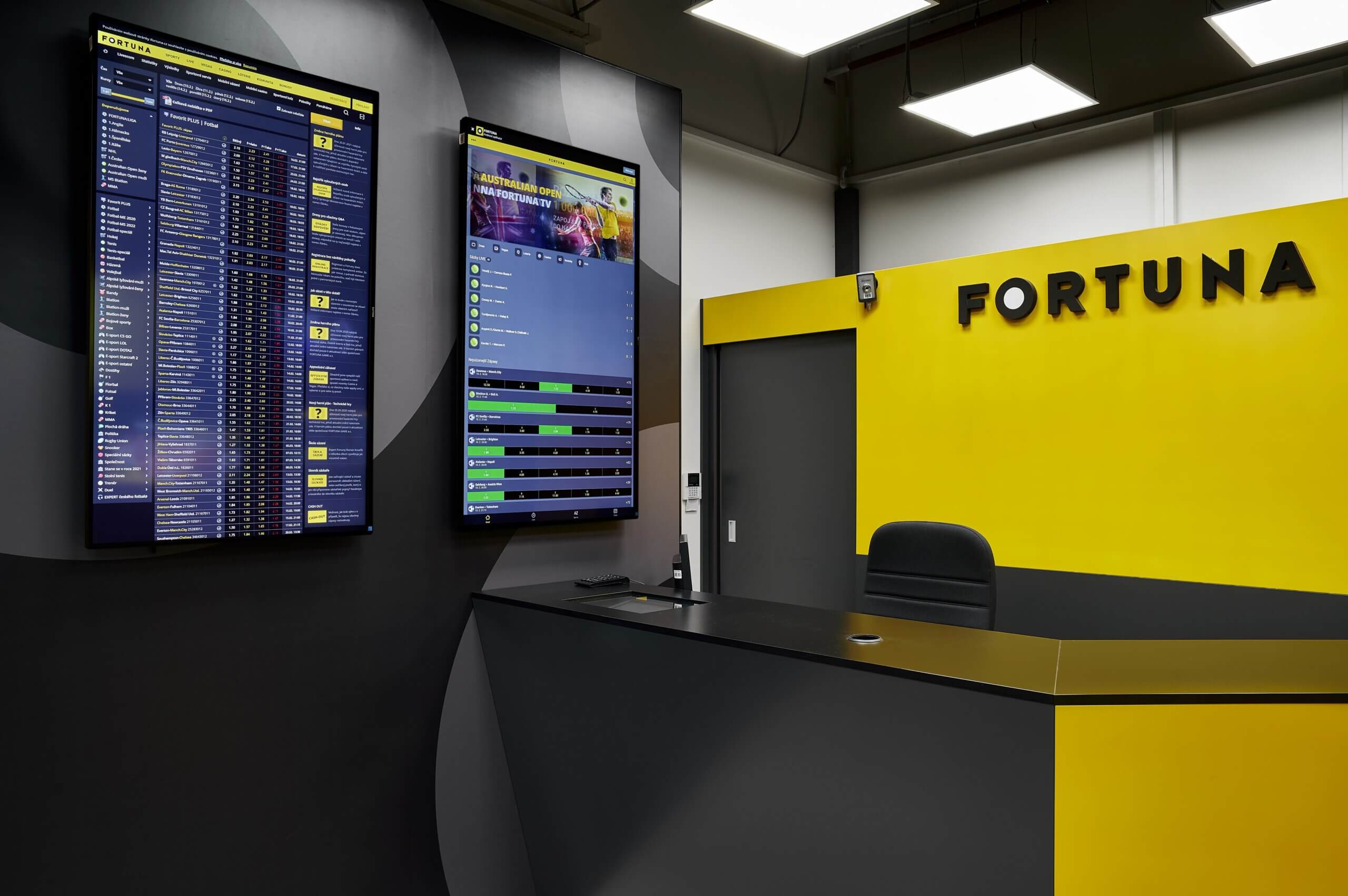 fortuna office with screens